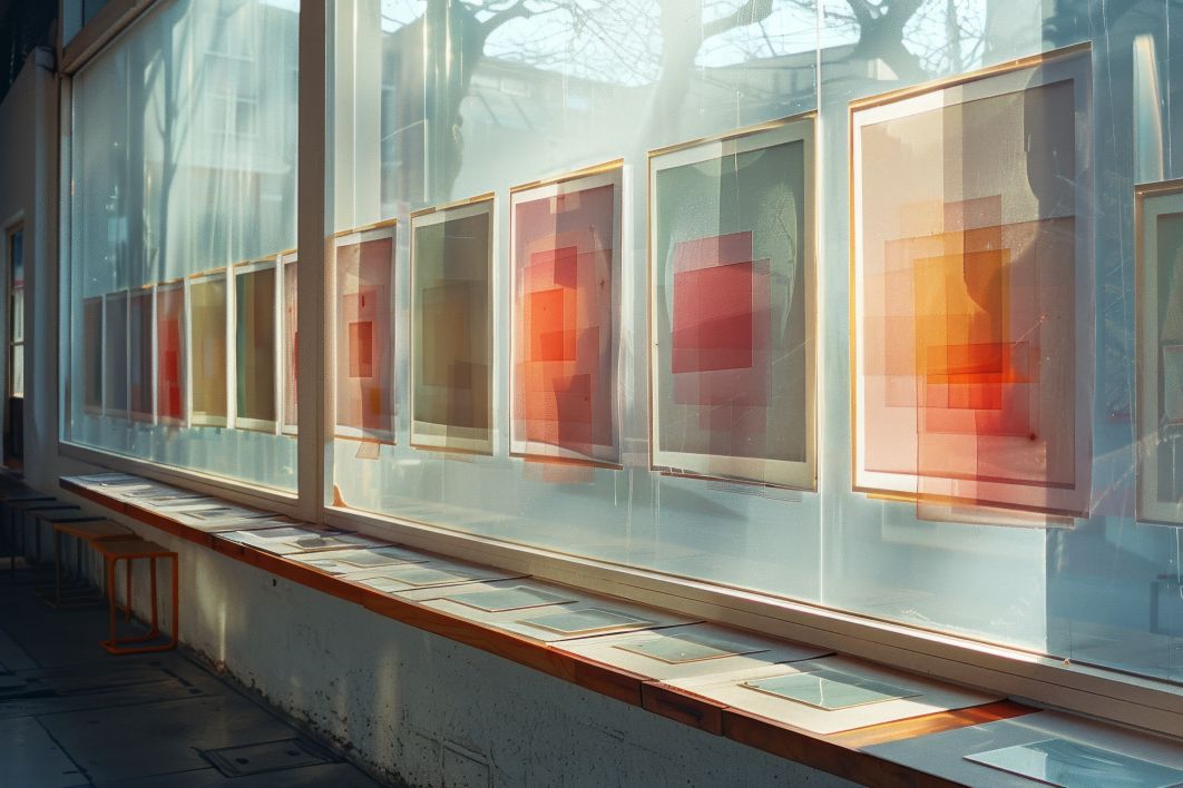 Wall decorated with sequence framed prints